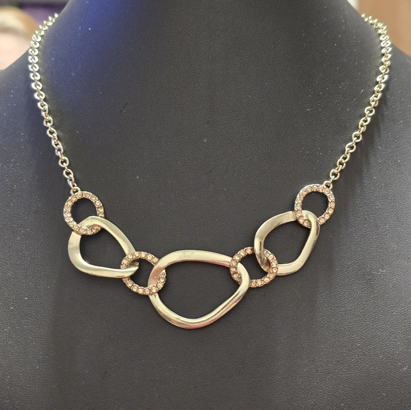 16" Gold Toned Chain Link SAQ Necklace Fashion Necklace L11 - Picture 3 of 4